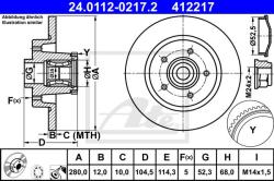 ATE Disc frana ATE 24.0112-0217.2 (24.0112-0217.2)