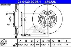 ATE Disc frana ATE 24.0130-0226.1 (24.0130-0226.1)