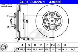 ATE Disc frana ATE 24.0130-0226.1 - automobilus