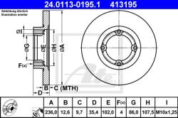 ATE Disc frana ATE 24.0113-0195.1 (24.0113-0195.1)
