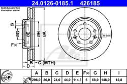 ATE Disc frana ATE 24.0126-0185.1 (24.0126-0185.1) - automobilus