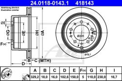 ATE Disc frana ATE 24.0118-0143.1 - automobilus