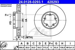 ATE Disc frana ATE 24.0128-0293.1 (24.0128-0293.1) - automobilus