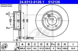 ATE Disc frana ATE PowerDisc 24.0312-0126.1 (24.0312-0126.1)