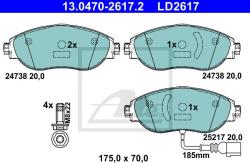 ATE set placute frana, frana disc ATE Ceramic 13.0470-2617.2 (13.0470-2617.2)