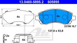 ATE set placute frana, frana disc ATE 13.0460-5895.2 (13.0460-5895.2)