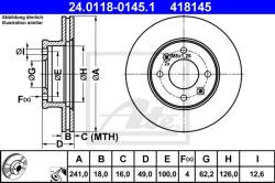 ATE Disc frana ATE 24.0118-0145.1 (24.0118-0145.1)