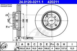 ATE Disc frana ATE 24.0120-0211.1 (24.0120-0211.1) - automobilus