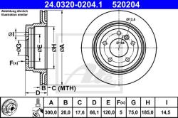 ATE Disc frana ATE 24.0320-0204.1 - automobilus