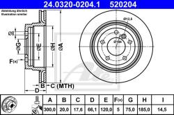 ATE Disc frana ATE PowerDisc 24.0320-0204.1 (24.0320-0204.1)