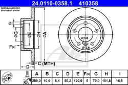 ATE Disc frana ATE 24.0110-0358.1 (24.0110-0358.1) - automobilus