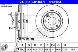 ATE Disc frana ATE PowerDisc 24.0313-0184.1 (24.0313-0184.1)