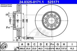 ATE Disc frana ATE PowerDisc 24.0325-0171.1 (24.0325-0171.1)