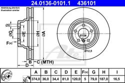 ATE Disc frana ATE 24.0136-0101.1 (24.0136-0101.1)