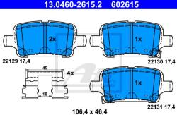 ATE set placute frana, frana disc ATE 13.0460-2615.2 (13.0460-2615.2)