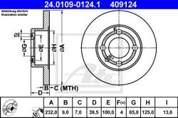 ATE Disc frana ATE 24.0109-0124.1 (24.0109-0124.1) - automobilus