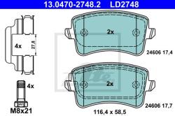 ATE set placute frana, frana disc ATE Ceramic 13.0470-2748.2 (13.0470-2748.2)