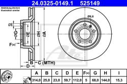 ATE Disc frana ATE PowerDisc 24.0325-0149.1 (24.0325-0149.1)