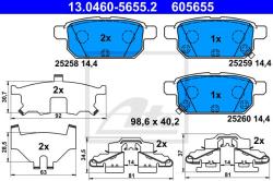 ATE set placute frana, frana disc ATE 13.0460-5655.2 (13.0460-5655.2)