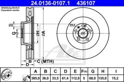 ATE Disc frana ATE 24.0136-0107.1 (24.0136-0107.1)