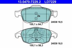ATE set placute frana, frana disc ATE Ceramic 13.0470-7229.2 (13.0470-7229.2)