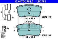 ATE set placute frana, frana disc ATE Ceramic 13.0470-2781.2 (13.0470-2781.2)