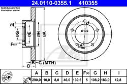 ATE Disc frana ATE 24.0110-0355.1 (24.0110-0355.1)