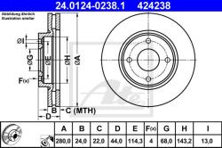 ATE Disc frana ATE 24.0124-0238.1 (24.0124-0238.1)