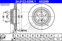 ATE Disc frana ATE 24.0122-0288.1 (24.0122-0288.1)