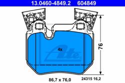 ATE set placute frana, frana disc ATE 13.0460-4849.2 (13.0460-4849.2)