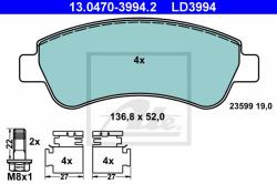 ATE set placute frana, frana disc ATE Ceramic 13.0470-3994.2 (13.0470-3994.2)