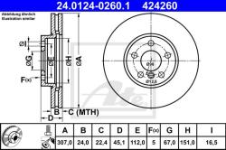 ATE Disc frana ATE 24.0124-0260.1 (24.0124-0260.1)