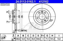 ATE Disc frana ATE 24.0112-0162.1 (24.0112-0162.1)