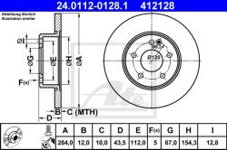 ATE Disc frana ATE 24.0112-0128.1 (24.0112-0128.1) - automobilus