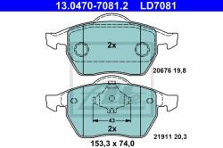 ATE set placute frana, frana disc ATE 13.0470-7081.2 - automobilus
