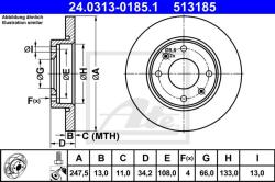 ATE Disc frana ATE PowerDisc 24.0313-0185.1 (24.0313-0185.1)
