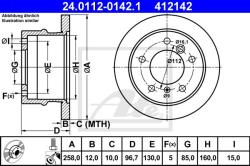 ATE Disc frana ATE 24.0112-0142.1 (24.0112-0142.1)