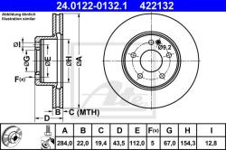 ATE Disc frana ATE 24.0122-0132.1 (24.0122-0132.1)
