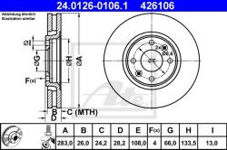 ATE Disc frana ATE 24.0126-0106.1 - automobilus