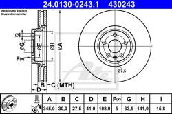 ATE Disc frana ATE 24.0130-0243.1 (24.0130-0243.1) - automobilus