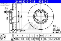 ATE Disc frana ATE 24.0133-0101.1 (24.0133-0101.1) - automobilus