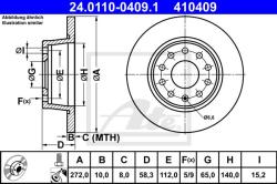 ATE Disc frana ATE 24.0110-0409.1 (24.0110-0409.1) - automobilus
