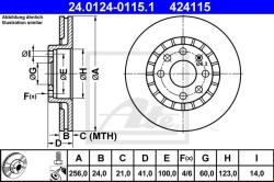 ATE Disc frana ATE 24.0124-0115.1 (24.0124-0115.1) - automobilus