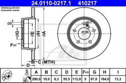 ATE Disc frana ATE 24.0110-0217.1 (24.0110-0217.1) - automobilus