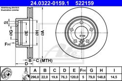 ATE Disc frana ATE PowerDisc 24.0322-0159.1 (24.0322-0159.1)