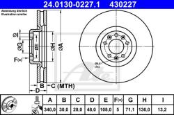 ATE Disc frana ATE 24.0130-0227.1 (24.0130-0227.1)