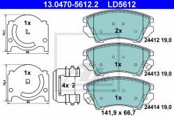 ATE set placute frana, frana disc ATE Ceramic 13.0470-5612.2 (13.0470-5612.2)