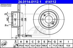 ATE Disc frana ATE 24.0114-0112.1 (24.0114-0112.1) - automobilus