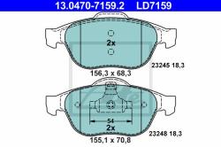 ATE set placute frana, frana disc ATE Ceramic 13.0470-7159.2 (13.0470-7159.2)