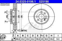 ATE Disc frana ATE PowerDisc 24.0325-0198.1 (24.0325-0198.1)